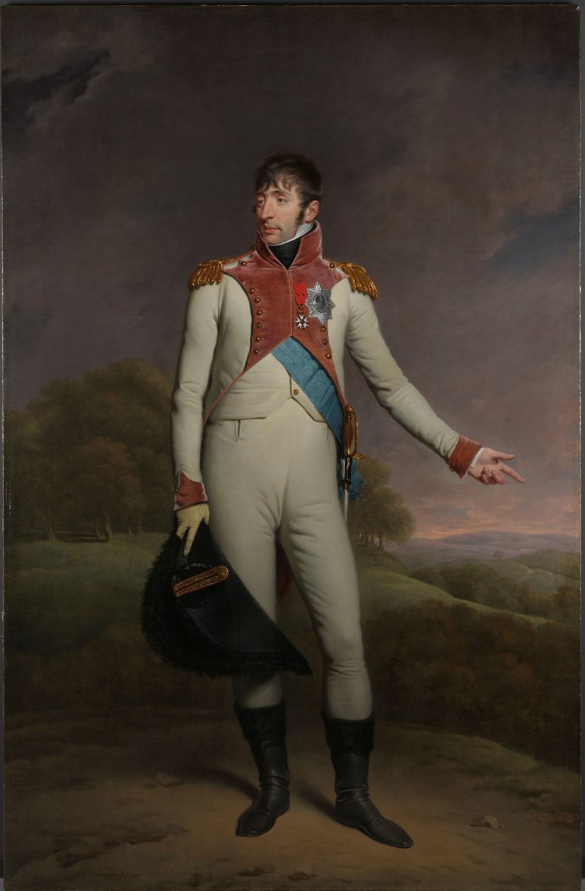 Retrato de Luis Napoleón, rey de Holanda
Luis Napoleón (1778-1846), rey de Holanda de 1806 a 1810, con el uniforme de los guardias de vida a pie, condecorado con la Gran Cruz de la Real Orden de la Unión de Holanda y la Cruz de Oficiales de la L de Charles Howard Hodges