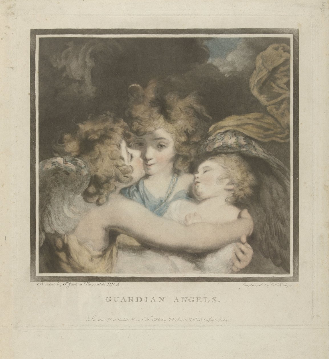Dos ángeles y un niño Guardian Angels (título sobre el objeto) de Charles Howard Hodges