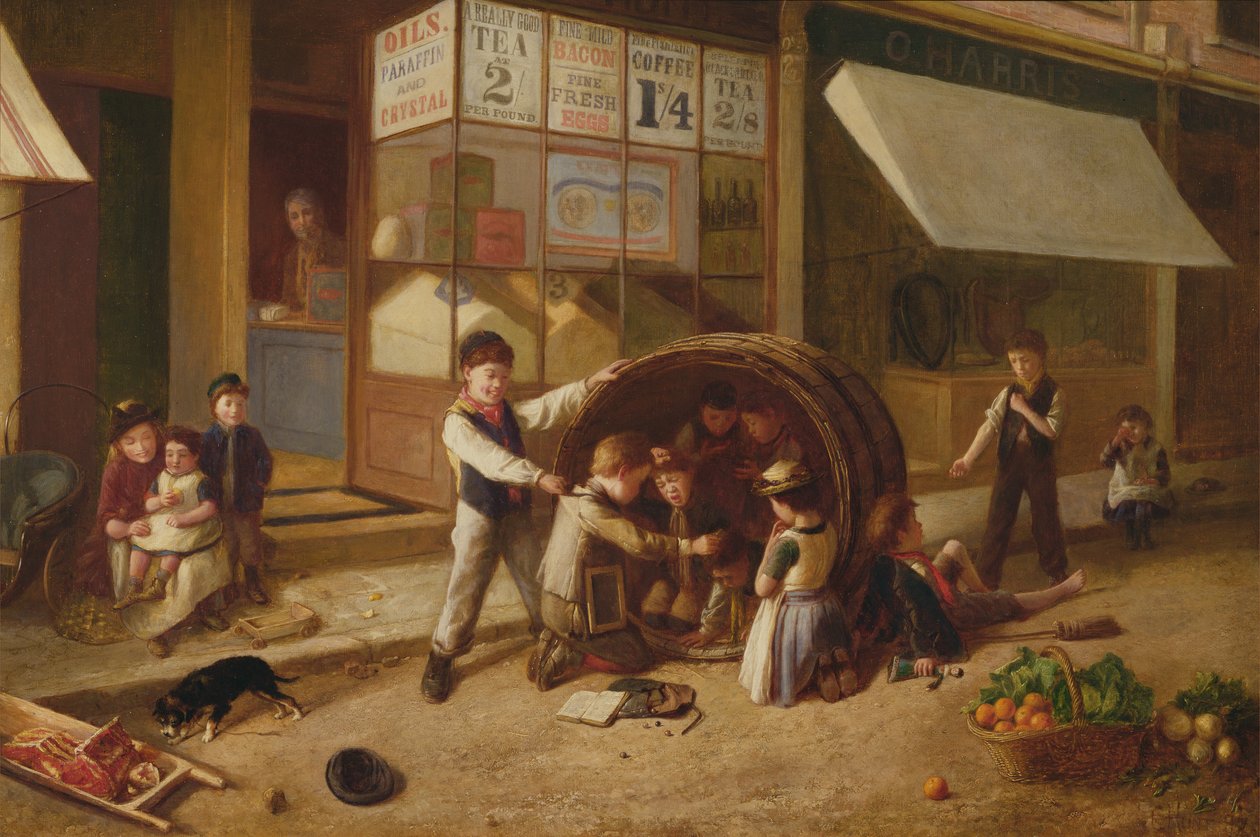 Travesura fuera de la tienda de comestibles de Charles Hunt