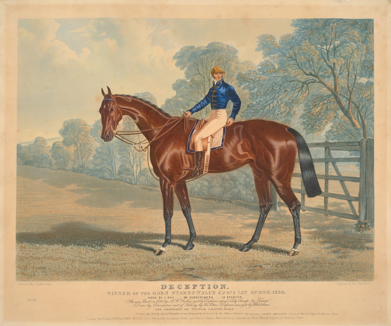 [Rennen]: "Deception", Gewinner der Oaks Stakes in Epsom, 1839, geritten von J. Day de Charles Hunt