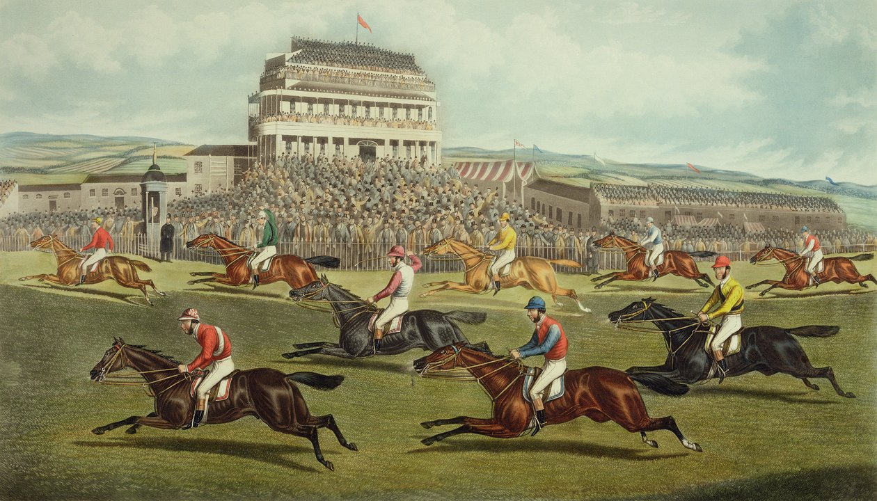 La Gran Carrera Nacional de Liverpool - Llegando, publicada en 1872 de Charles Hunt
