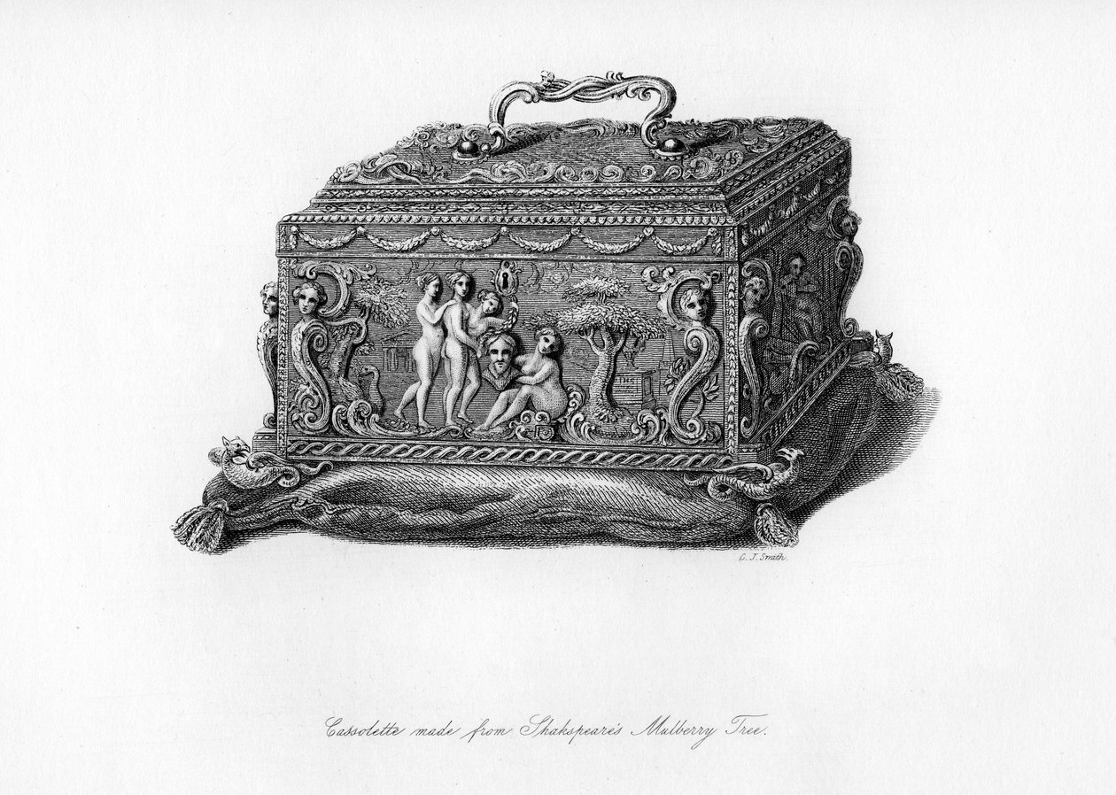 Cassolette tallada hecha de la madera del árbol de morera de Shakespeare, siglo XVIII, 1840 de Charles J. Smith