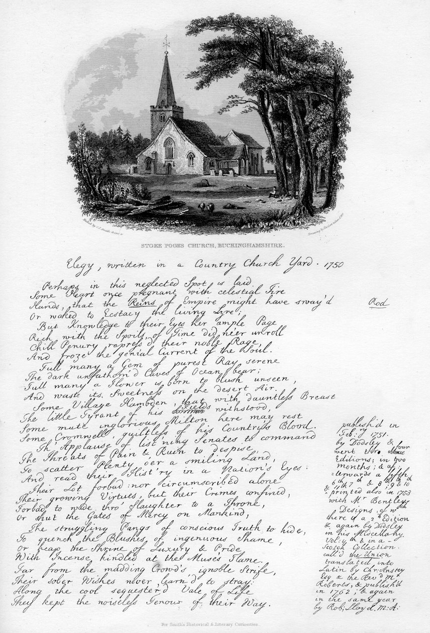 Iglesia de Stoke Poges, Buckinghamshire, c1750, 1840 de Charles J. Smith
