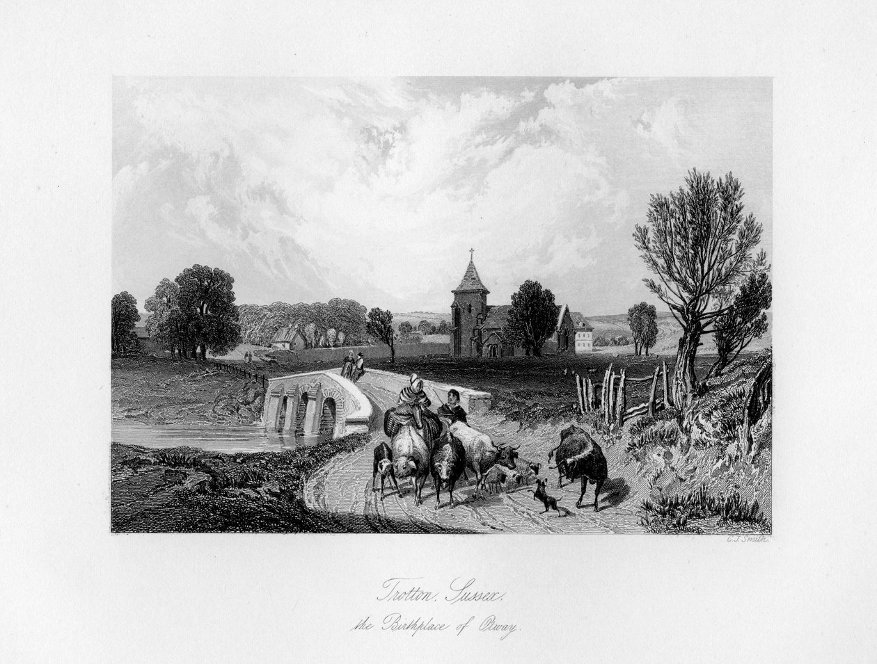 Trotton, Sussex, lugar de nacimiento de Otway, 1840 de Charles J. Smith