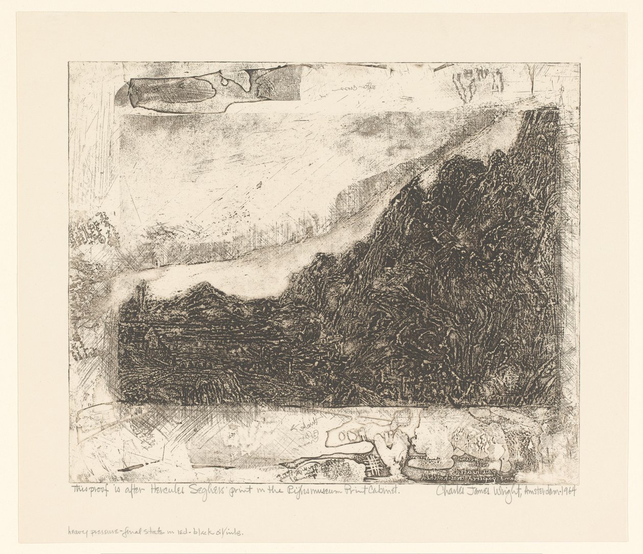 Paisaje rocoso con carreteras y un río de Charles James Wright (signed by artist)