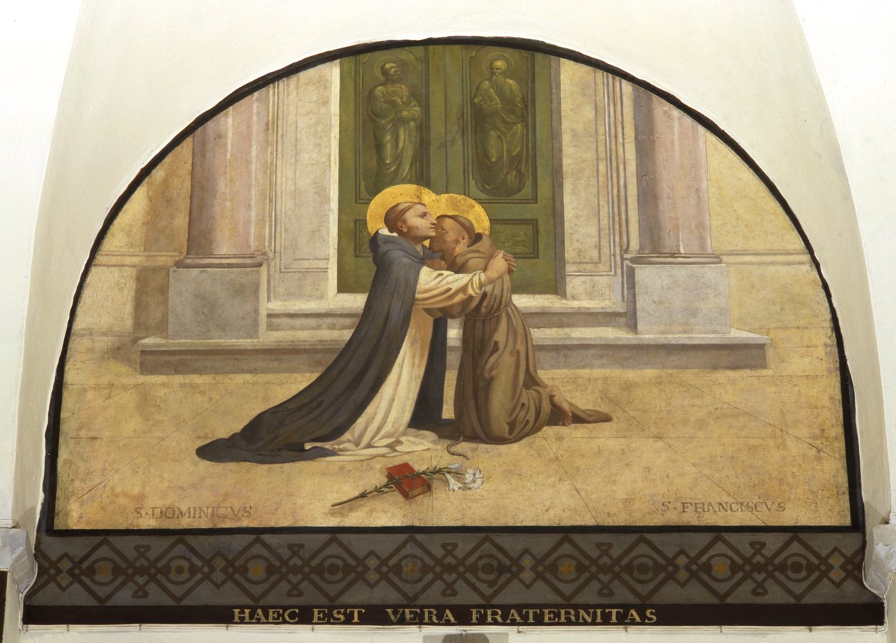 El beso de San Francisco y Santo Domingo de Charles Jean Baptiste Besson