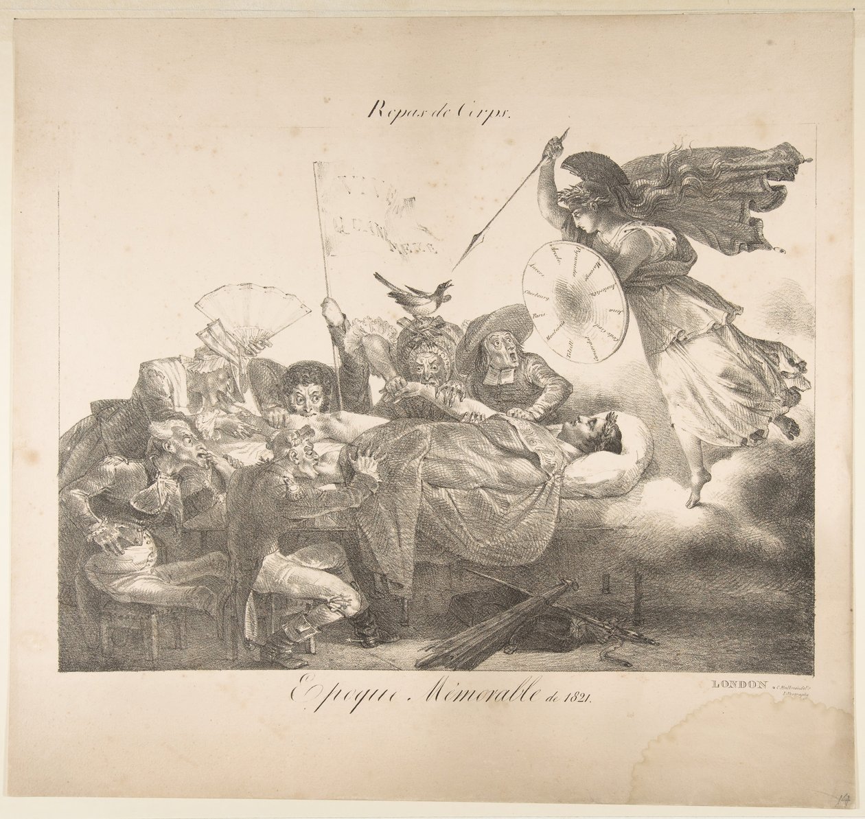 Repas de Corps. Époque Mémorable de 1821, 1821 de Charles Joseph Hullmandel