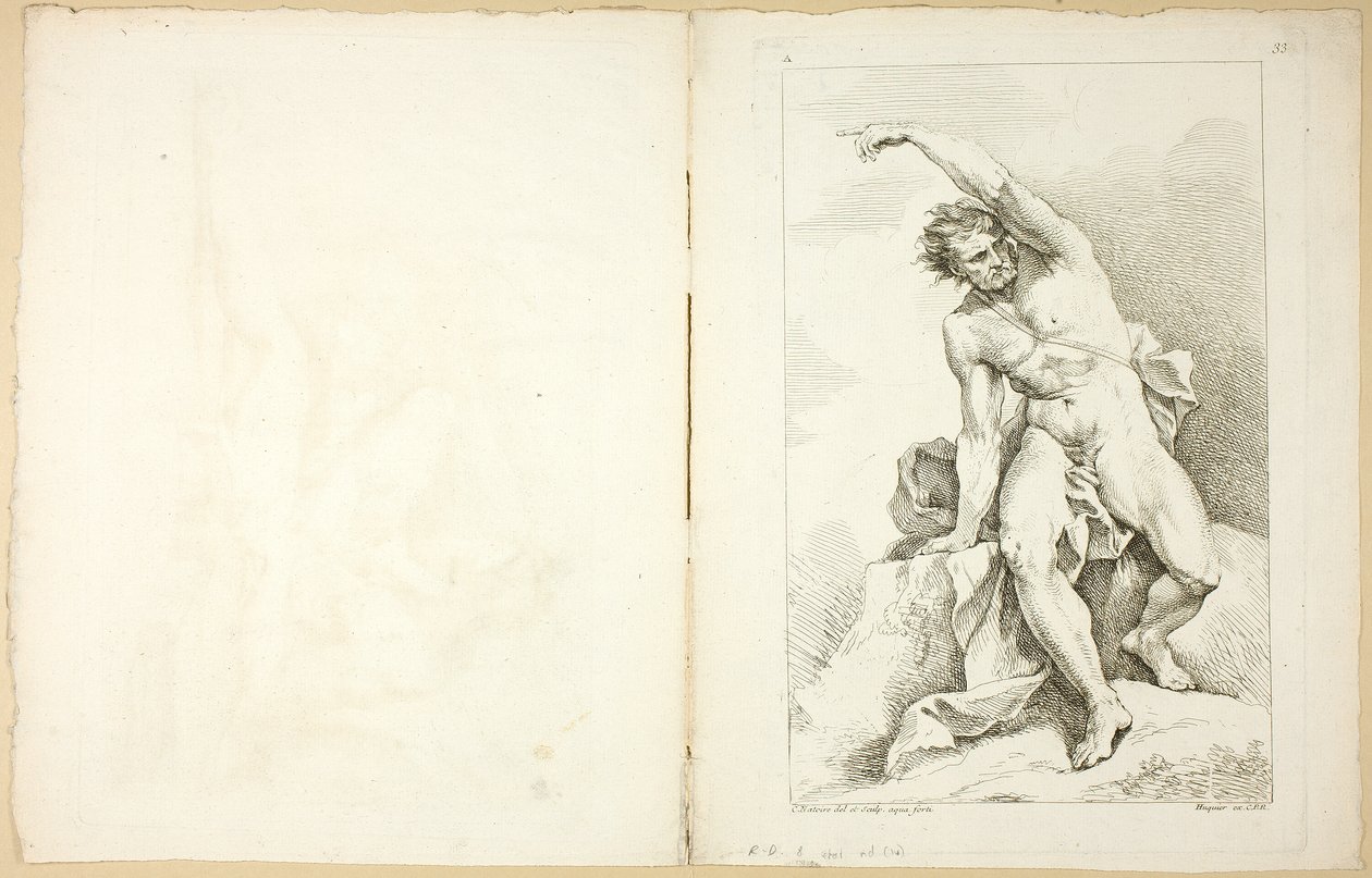 Figura (recto y verso), del Premier livre de figures d’Academies gravées en Partie par les Professeurs de l’Académie Royale de Charles Joseph Natoire