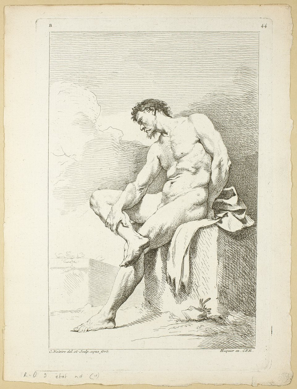 Figura, del Segundo libro de figuras de Academias grabadas en parte por los Profesores de la Academia Real de Charles Joseph Natoire