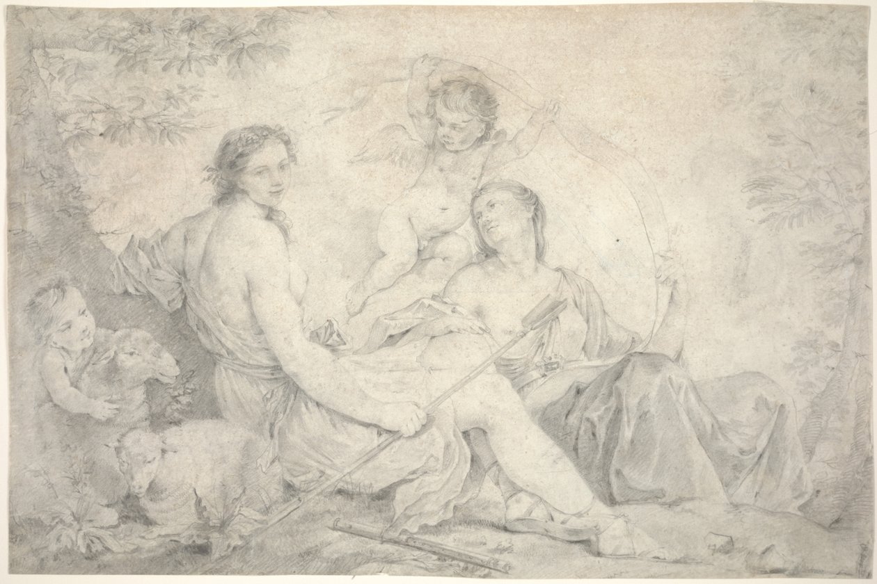 Hestia en un paisaje mítico de Charles Joseph Natoire