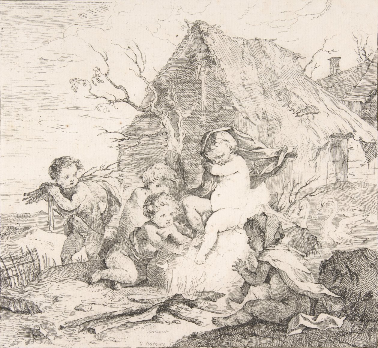 El Invierno, de las Cuatro Estaciones, 1735 de Charles Joseph Natoire