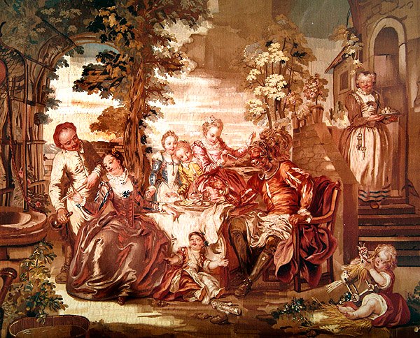 Escena de Don Quijote, manufacturada en Beauvais de Charles Joseph Natoire