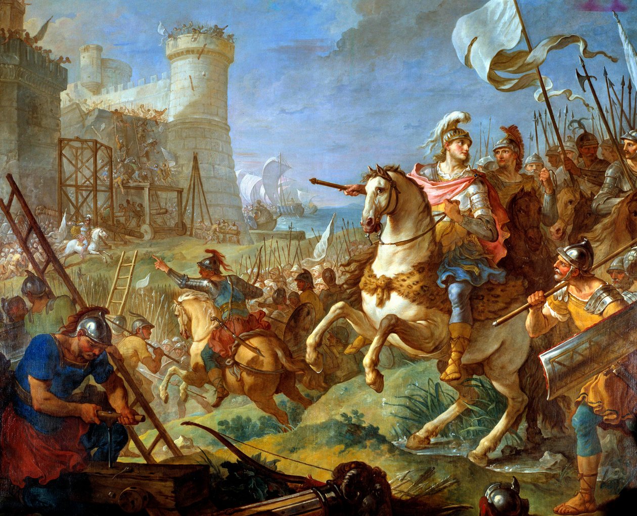 Sitio de la ciudad de Arles por Teodorico II, rey de los visigodos de Charles Joseph Natoire