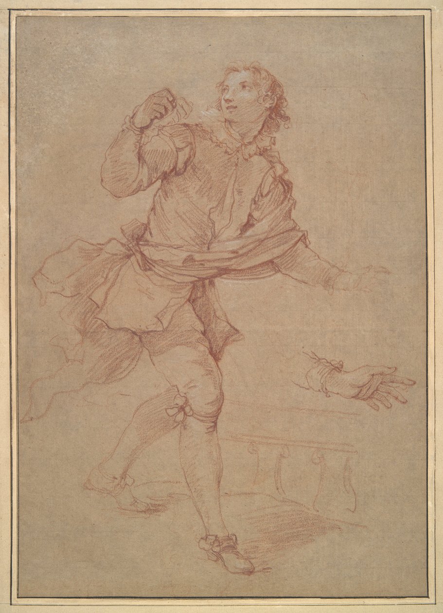 Estudio de un Joven, estudio para el tapiz, Sancho de Charles Joseph Natoire