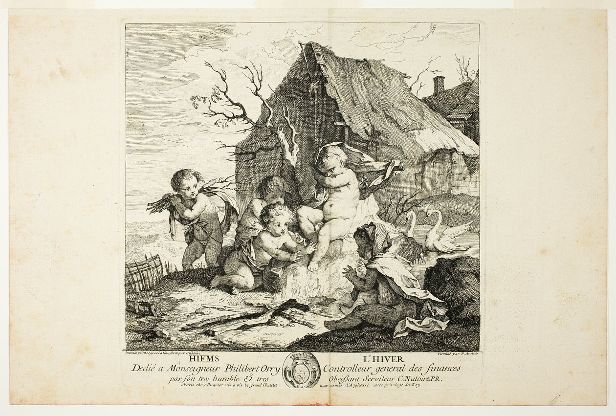 Invierno, placa cuatro de Las Cuatro Estaciones de Charles Joseph Natoire