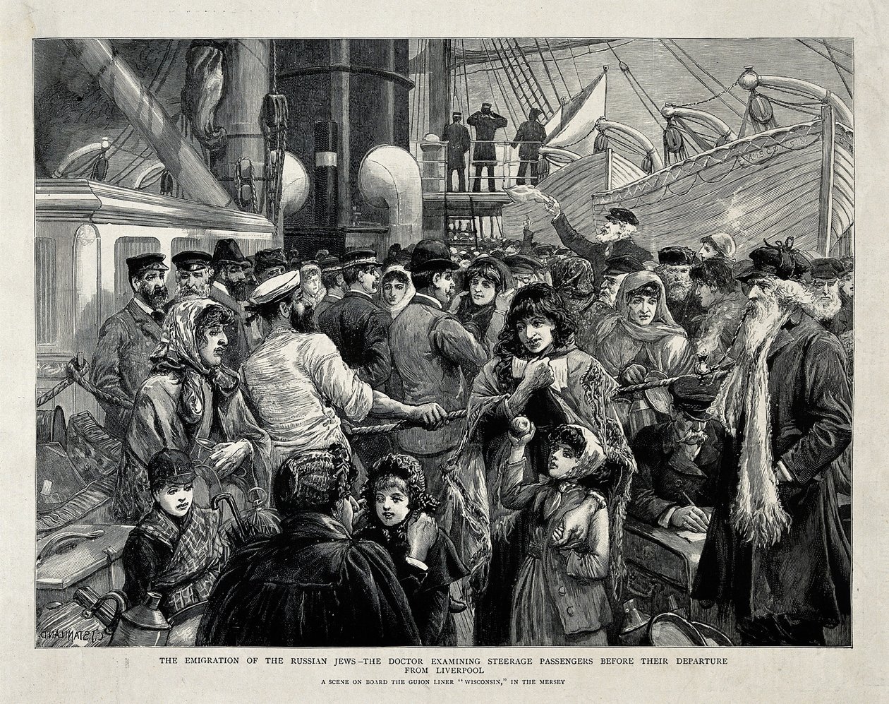 Los judíos rusos examinados por un médico antes de la emigración desde Liverpool, 1891 de Charles Joseph Staniland