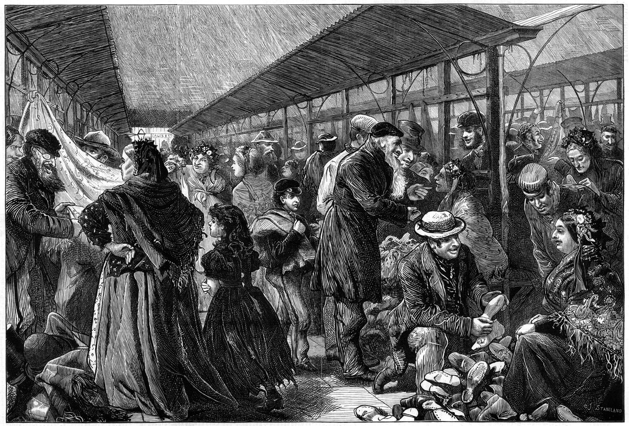 El intercambio de ropa vieja, Edificio de Phil, Houndsditch, Londres, 1882 de Charles Joseph Staniland