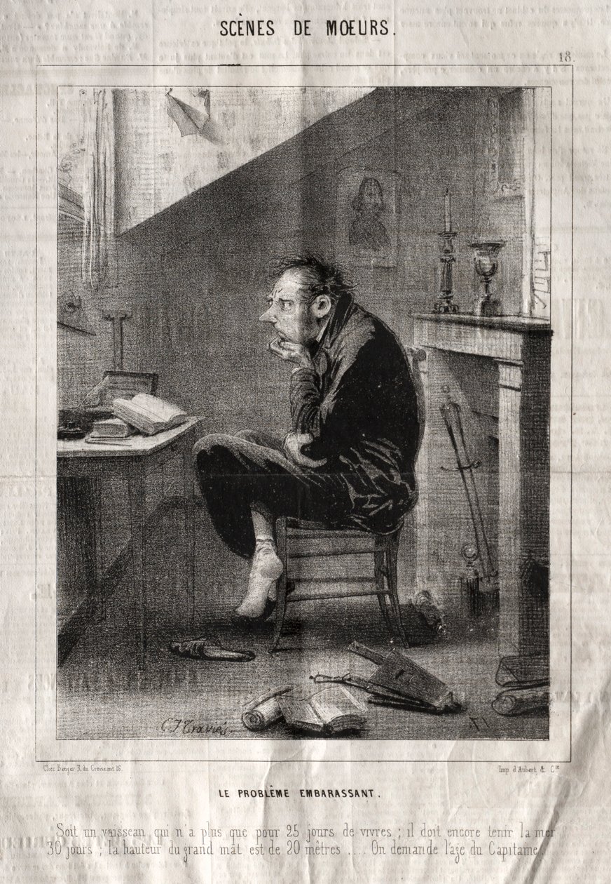 Escenas de costumbres: El problema embarazoso de Charles Joseph Traviès de Villers