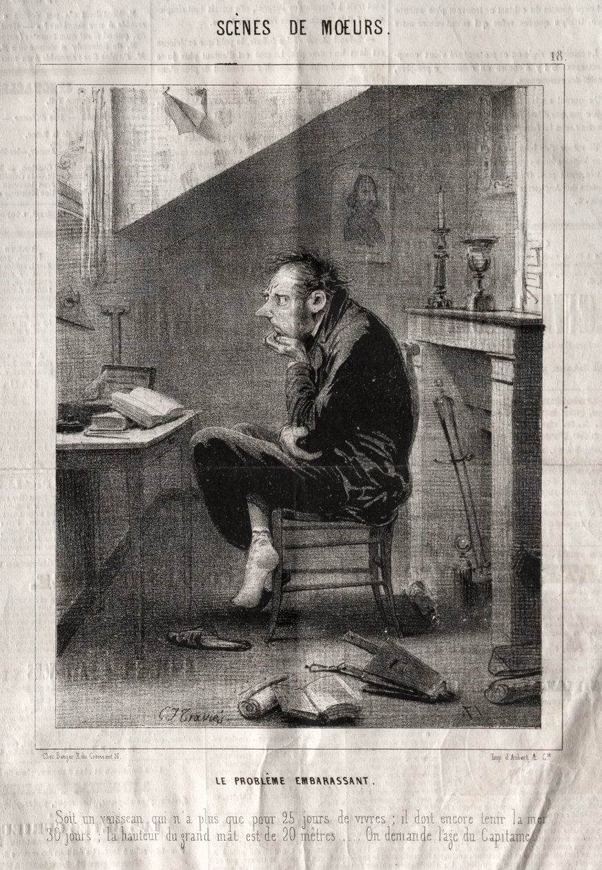 Escenas de costumbres: El problema embarazoso... de Charles Joseph Traviès de Villers