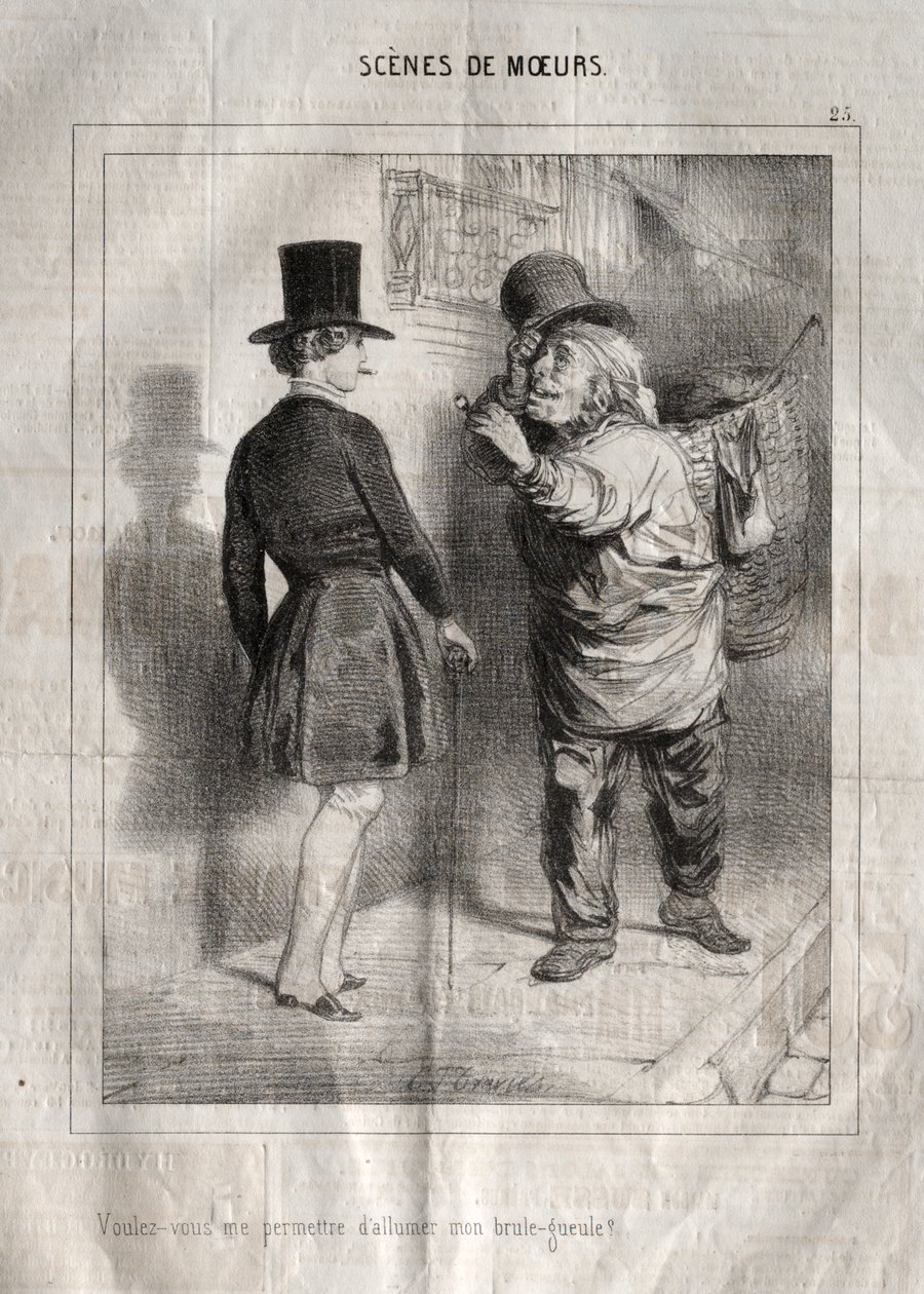 Escenas de costumbres: ¿Me permite encender mi pipa? de Charles Joseph Traviès de Villers