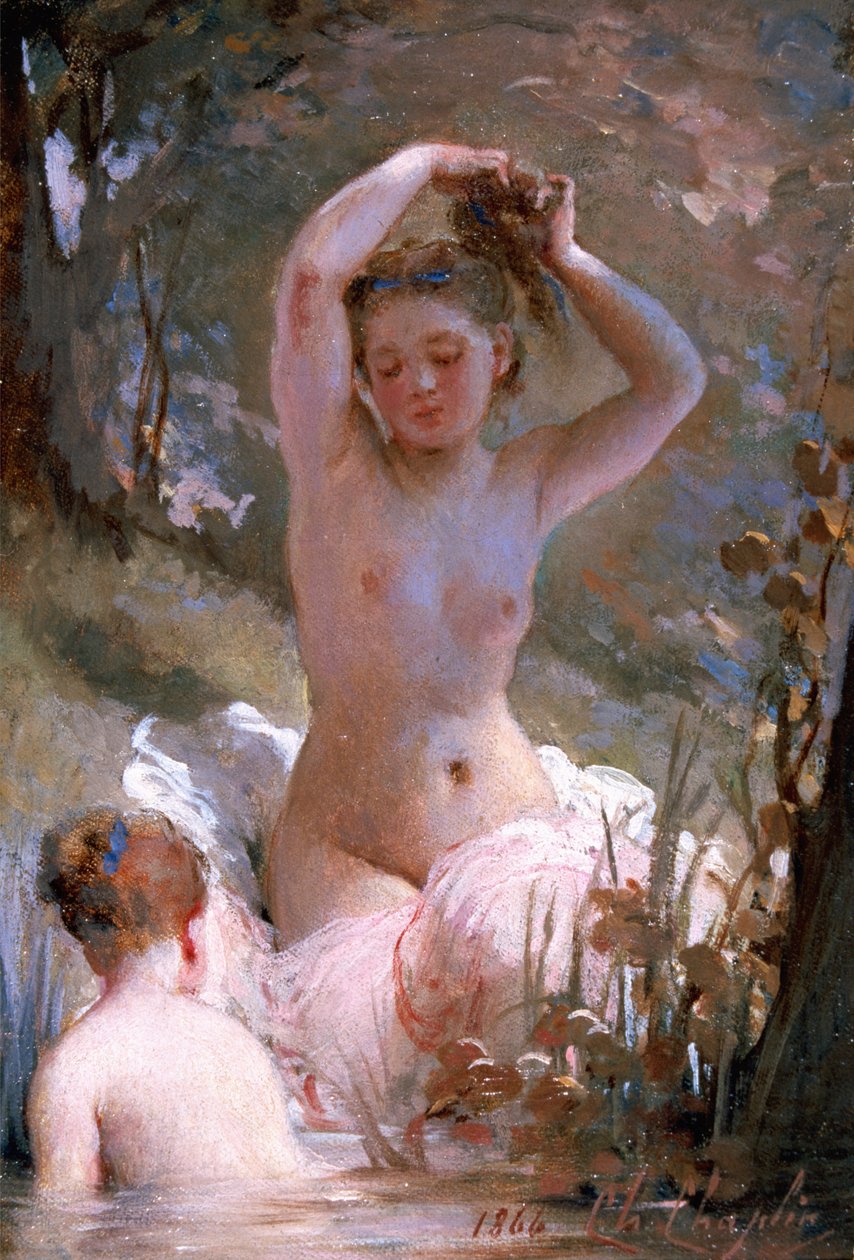 Dos chicas bañándose, 1864 de Charles Joshua Chaplin
