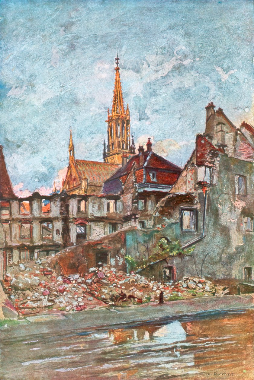 Las ruinas de Thann, Alsacia, 1915, 1926 de Charles Jules Duvent