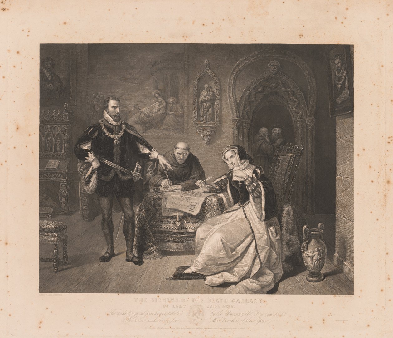 Firma de la sentencia de muerte de Lady Jane Grey de Charles Kennedy Burt