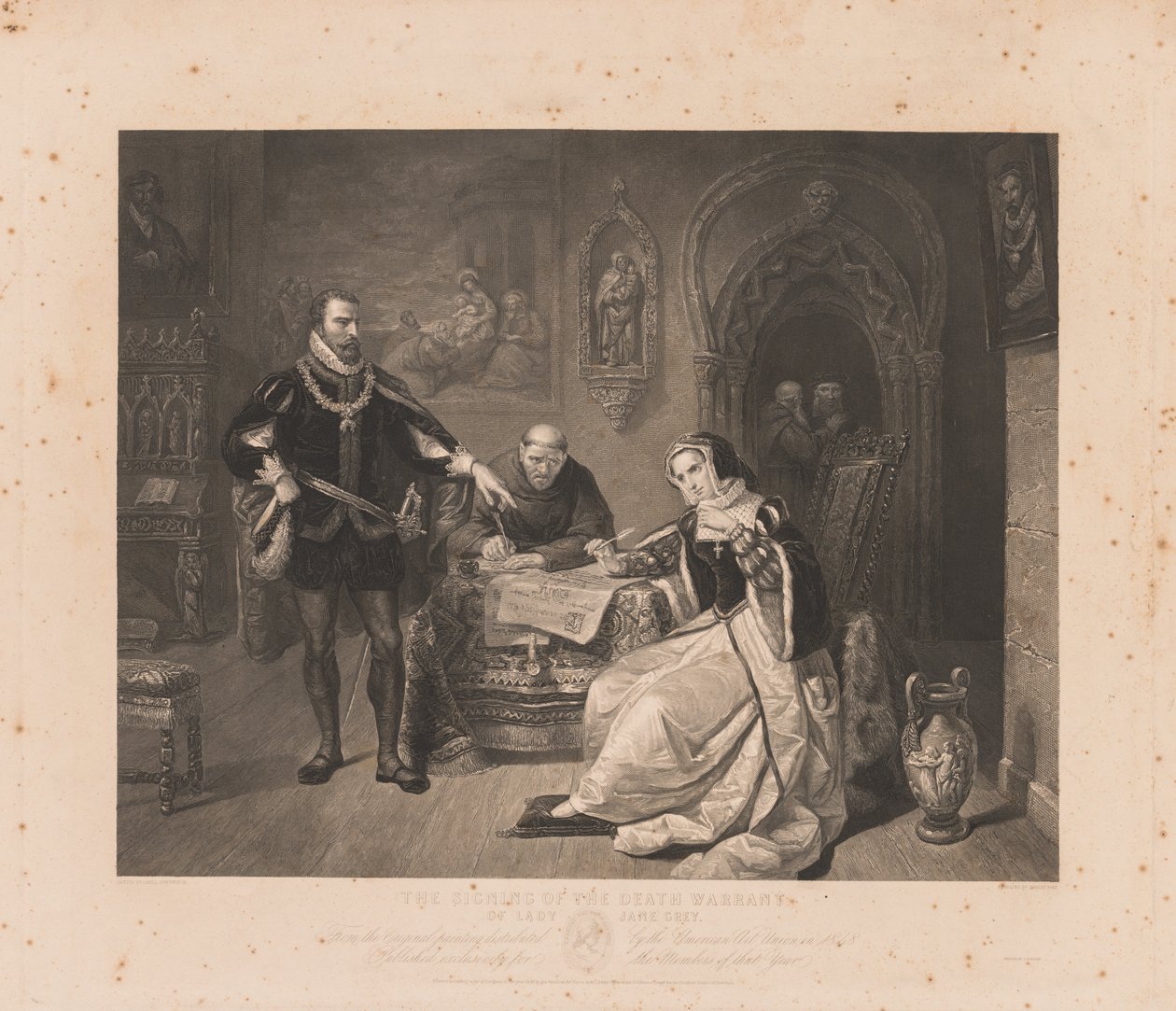 Firma de la orden de ejecución de Lady Jane Grey de Charles Kennedy Burt