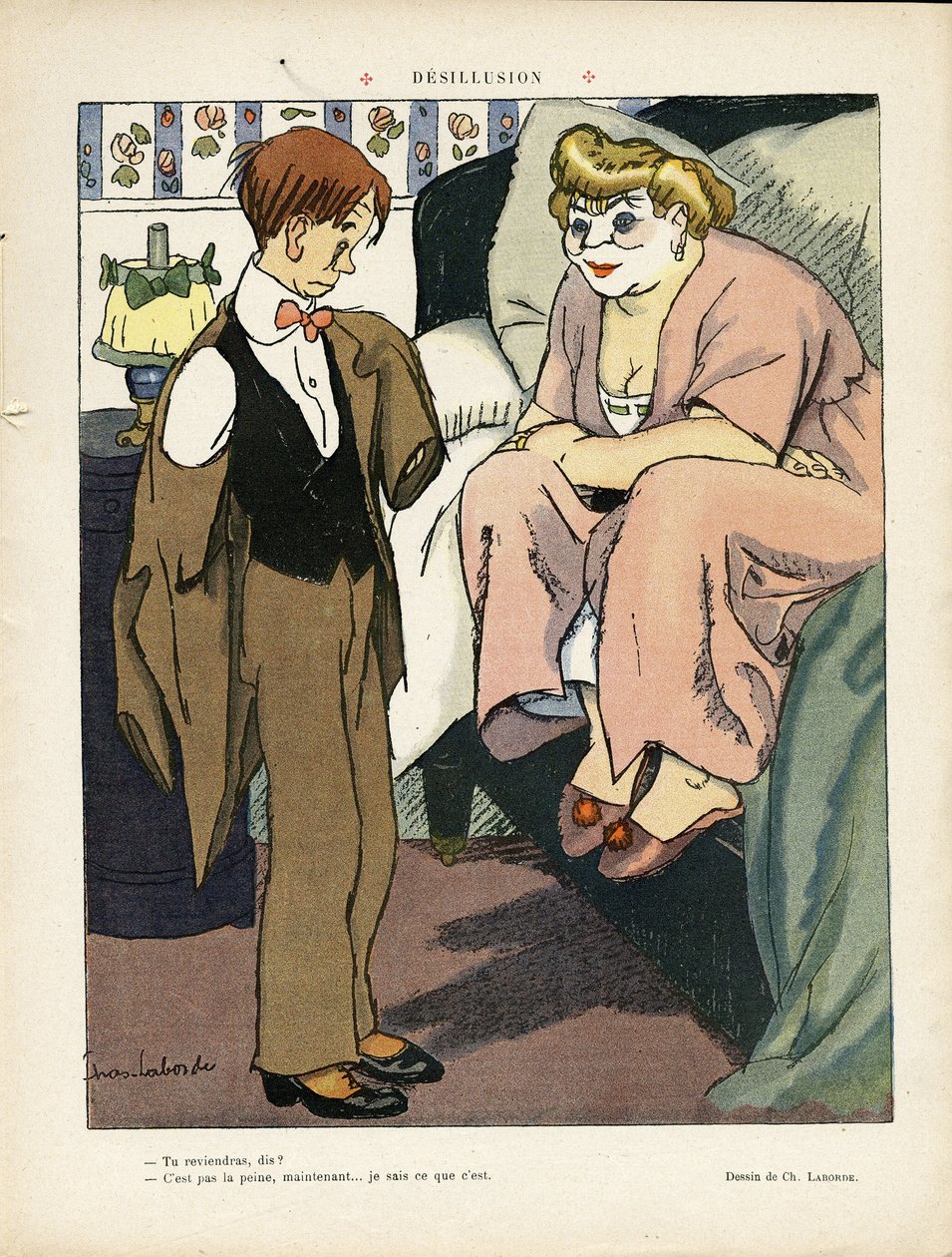 Ilustración de Chas-Laborde (1886-1941) en Le Lire, 30/11/12 - Desilusión - Prostitución de Charles Laborde