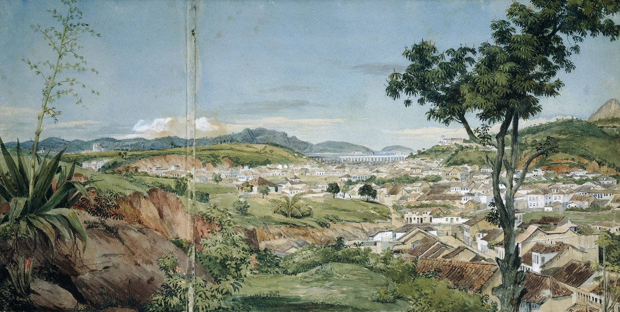 Ciudad Nueva de Río de Janeiro desde el Livramiento, c. 1825-6 de Charles Landseer