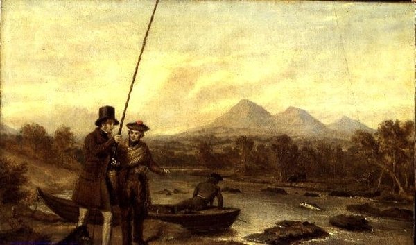 Pesca de salmón en Eildon Hill de Charles Landseer