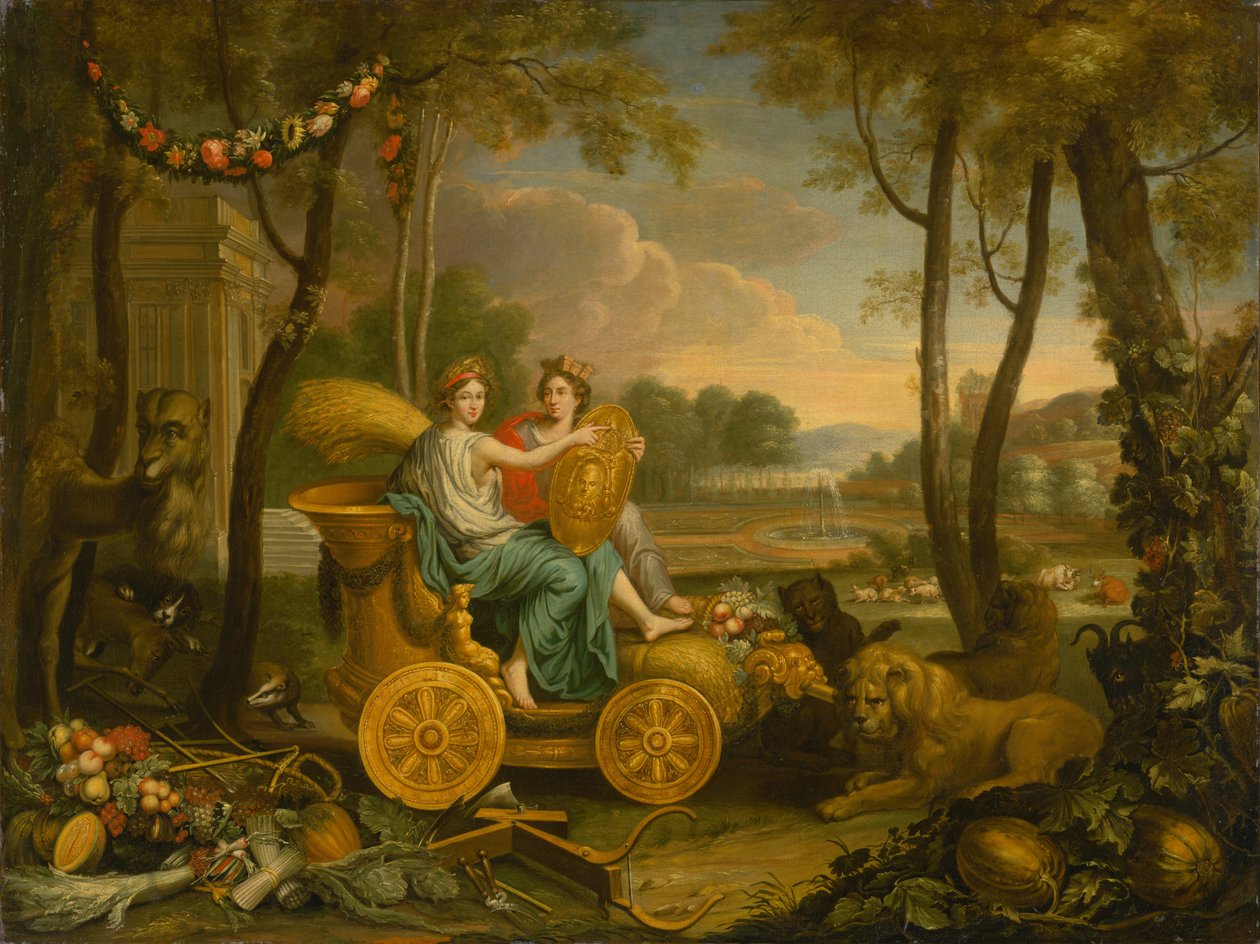 Alegoría de los Cuatro Elementos: La Tierra. Diseño para un tapiz para el Rey Luis XIV, c. 1680 de Charles Le Brun