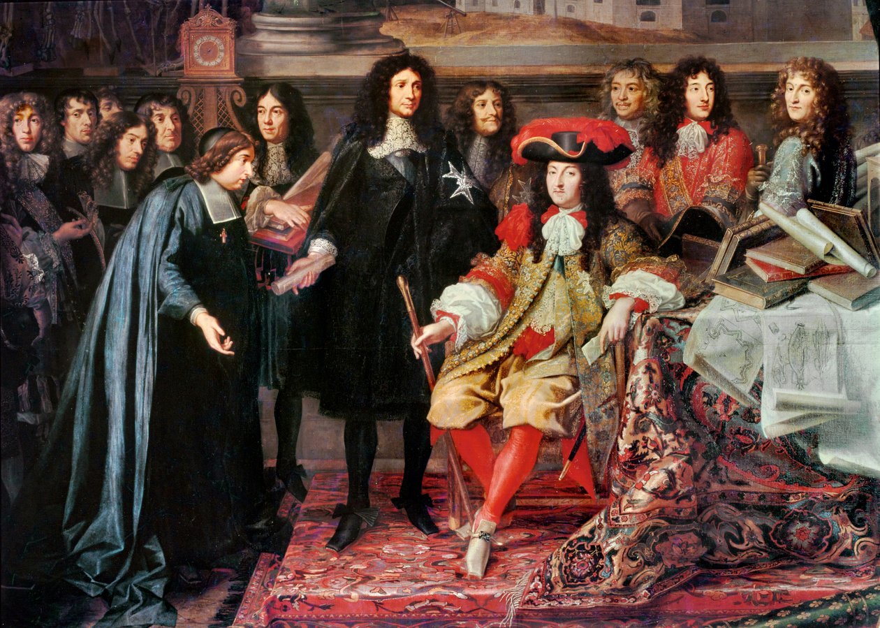 Luis XIV crea la Academia de Ciencias ... de Charles Le Brun