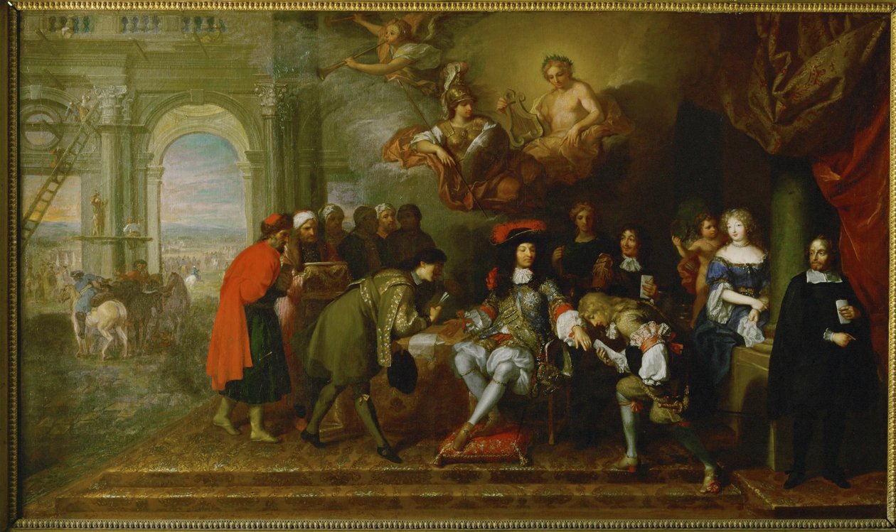 Con motivo del Peacetreaty de Nimega ... (óleo sobre lienzo) de Charles Le Brun