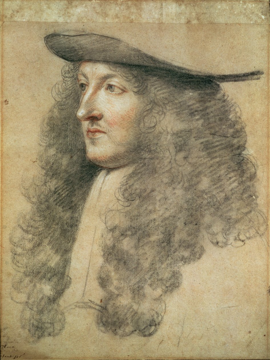 Cabeza retrato del rey Luis XIV, c.1663 de Charles Le Brun