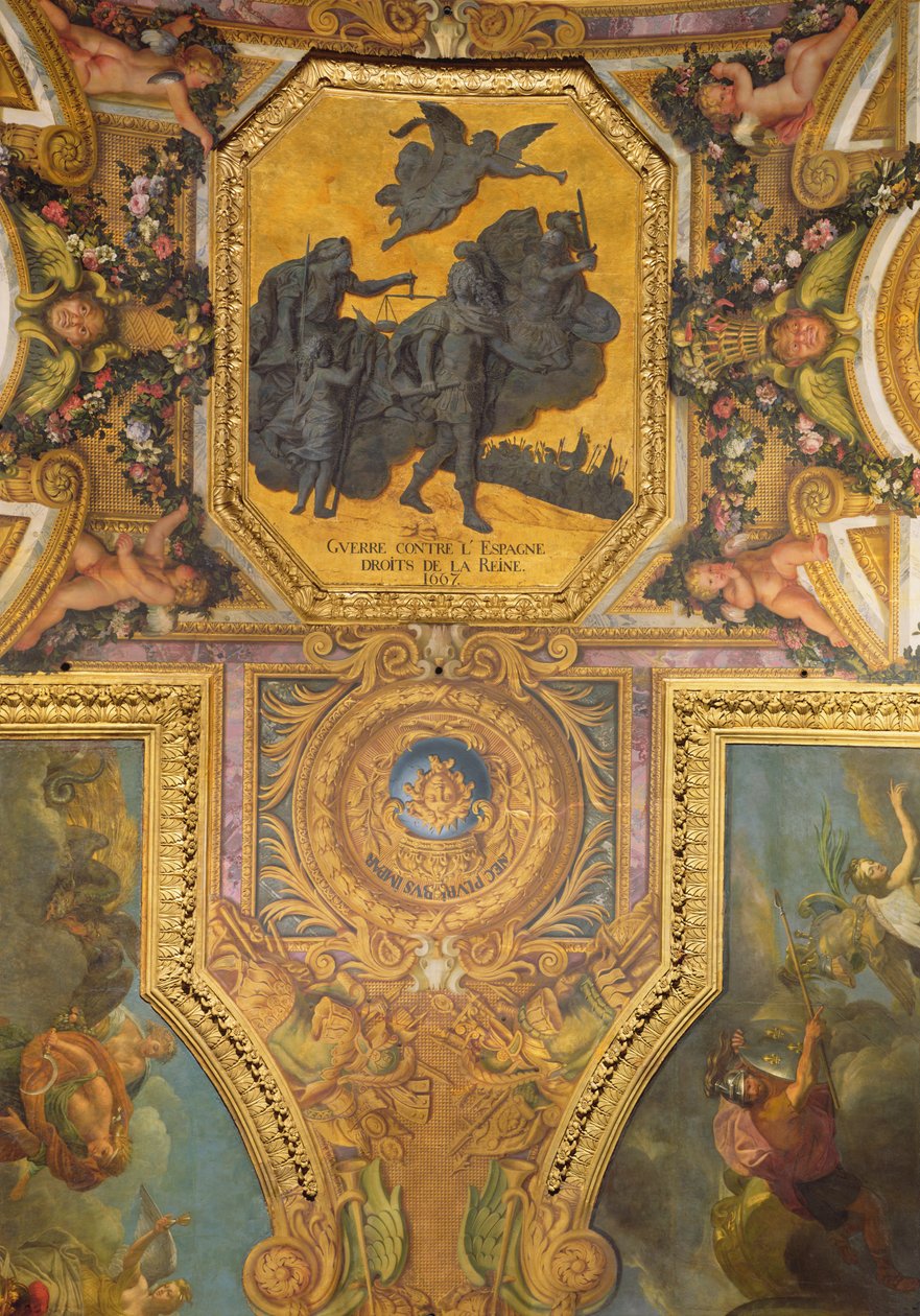 Guerra por los derechos de la reina en 1667, pintura del techo de la Galerie des Glaces de Charles Le Brun