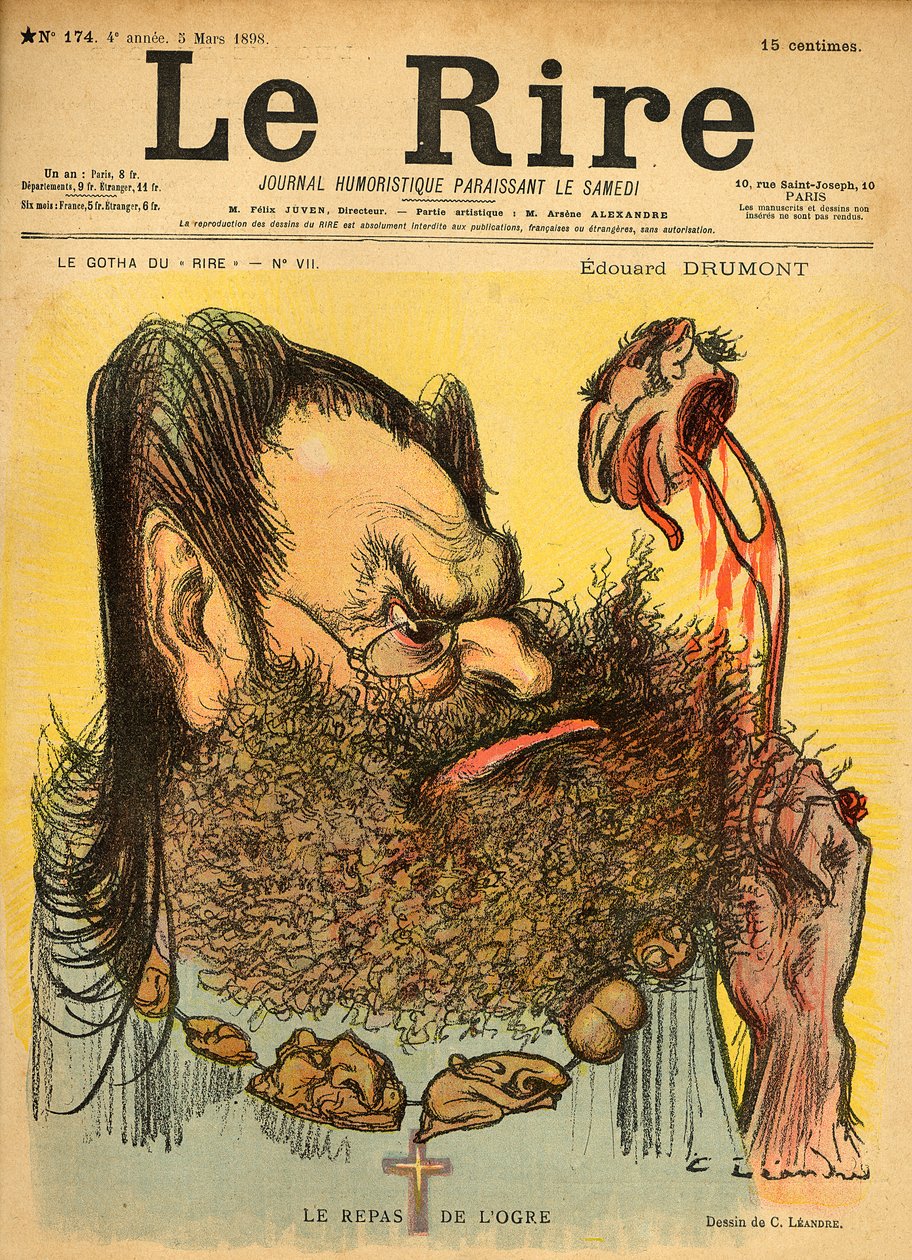 Caricatura de Edouard Drumont, de la portada de 