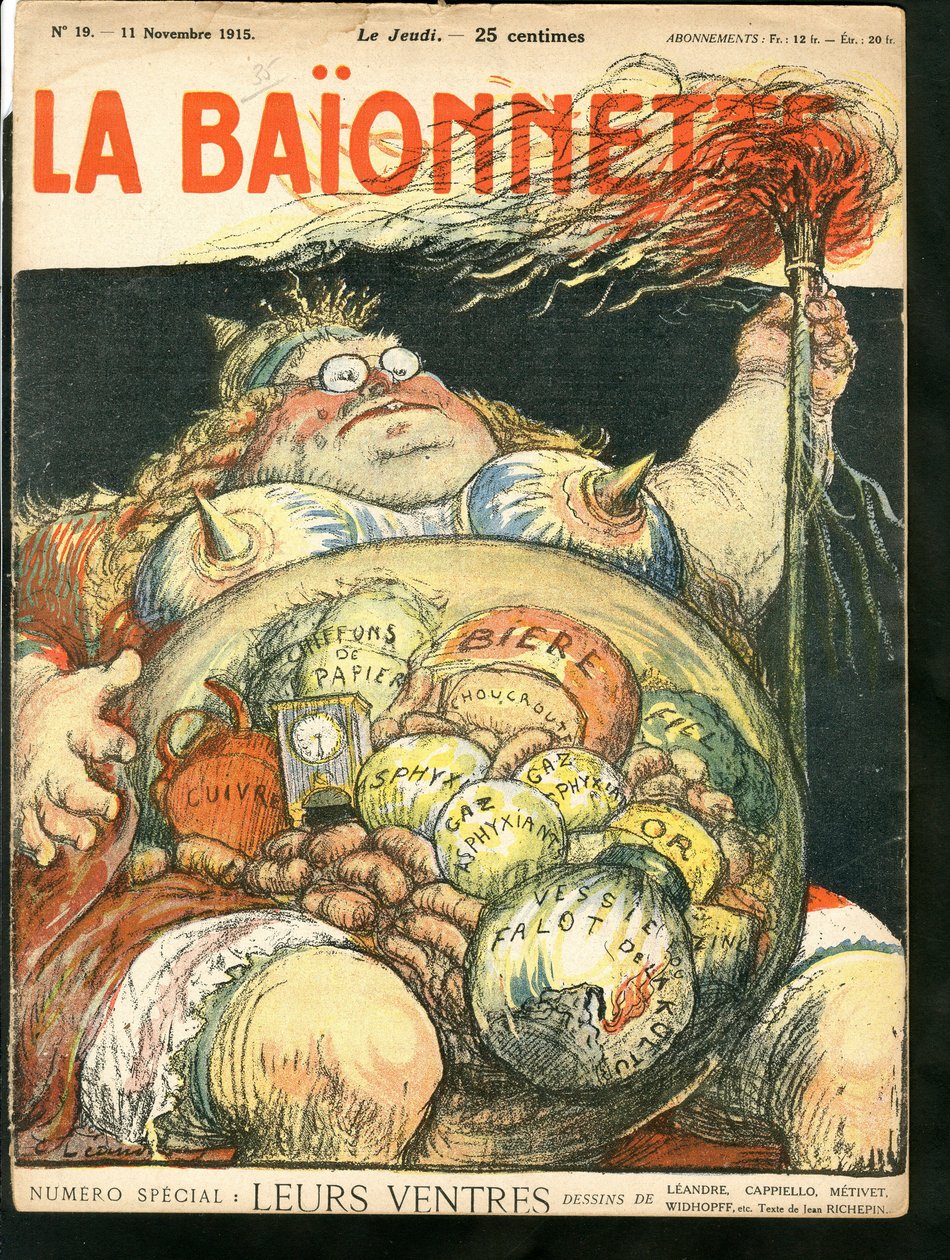 Portada de “La Baionnette”, satírico en colores de Charles Leandre