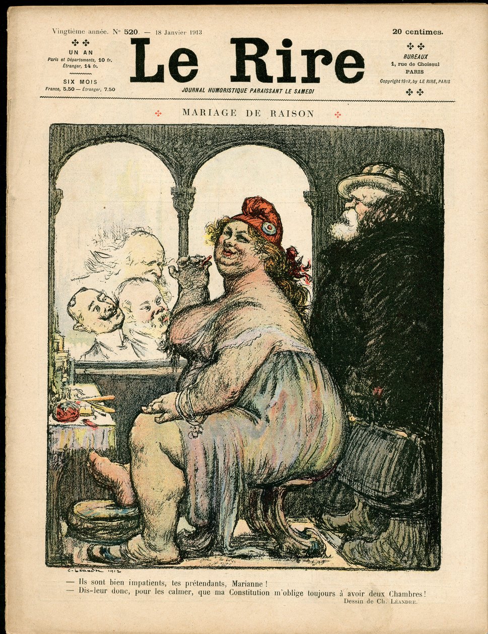 Portada de "The Laughs", Satírico en Colores de Charles Leandre