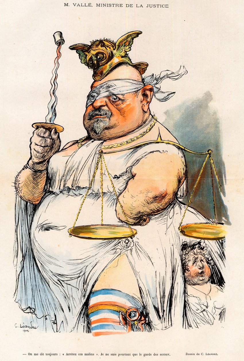 Ernest Valle (1845-1920) - Ministro de Justicia en 1902 - Caricatura de Charles Leandre en 
