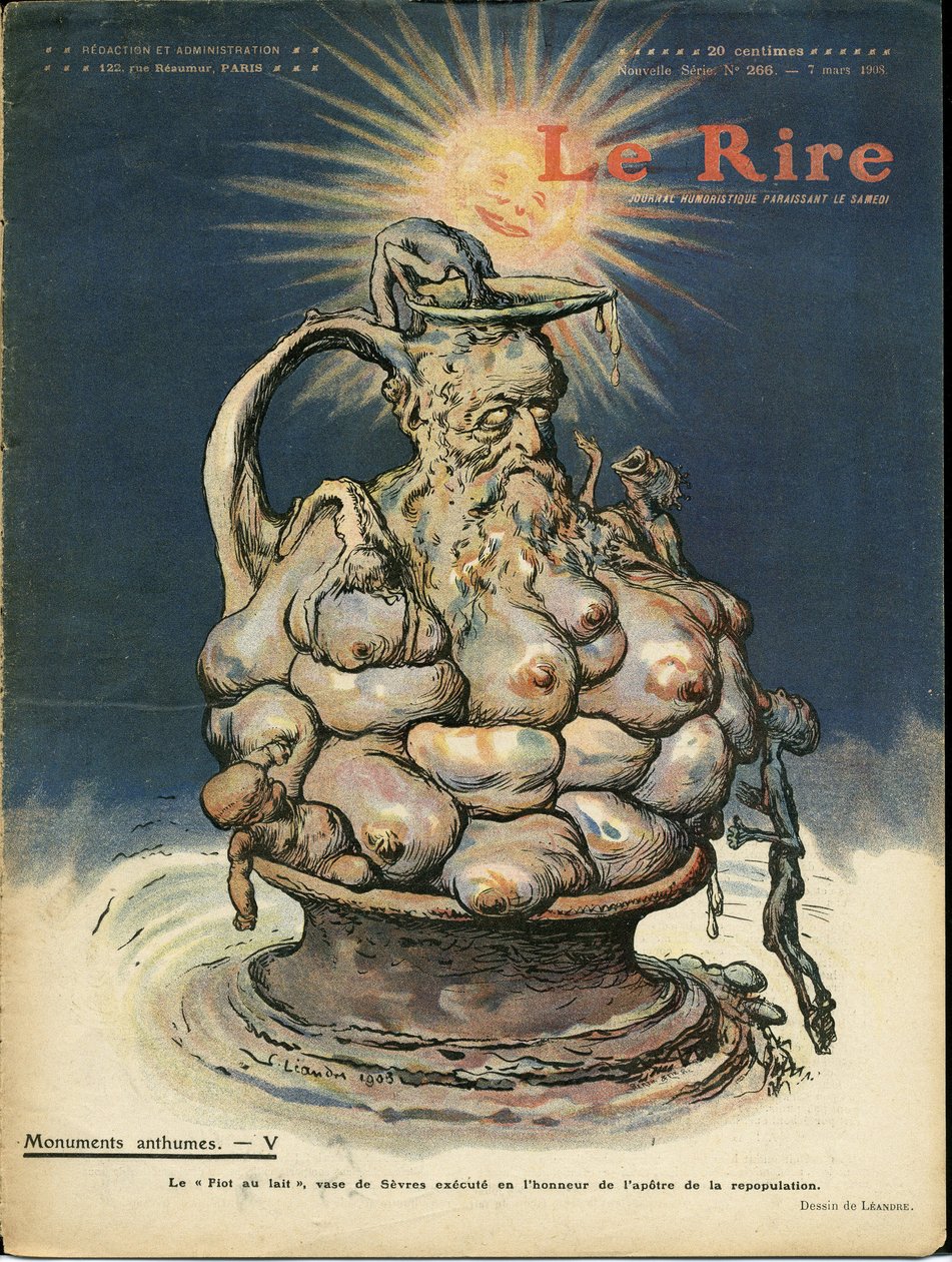 Ilustración de Charles Leandre para la portada de Le Lire, 07/03/08 - Escultura Estatua, Maternidad - Piot Edme de Charles Leandre