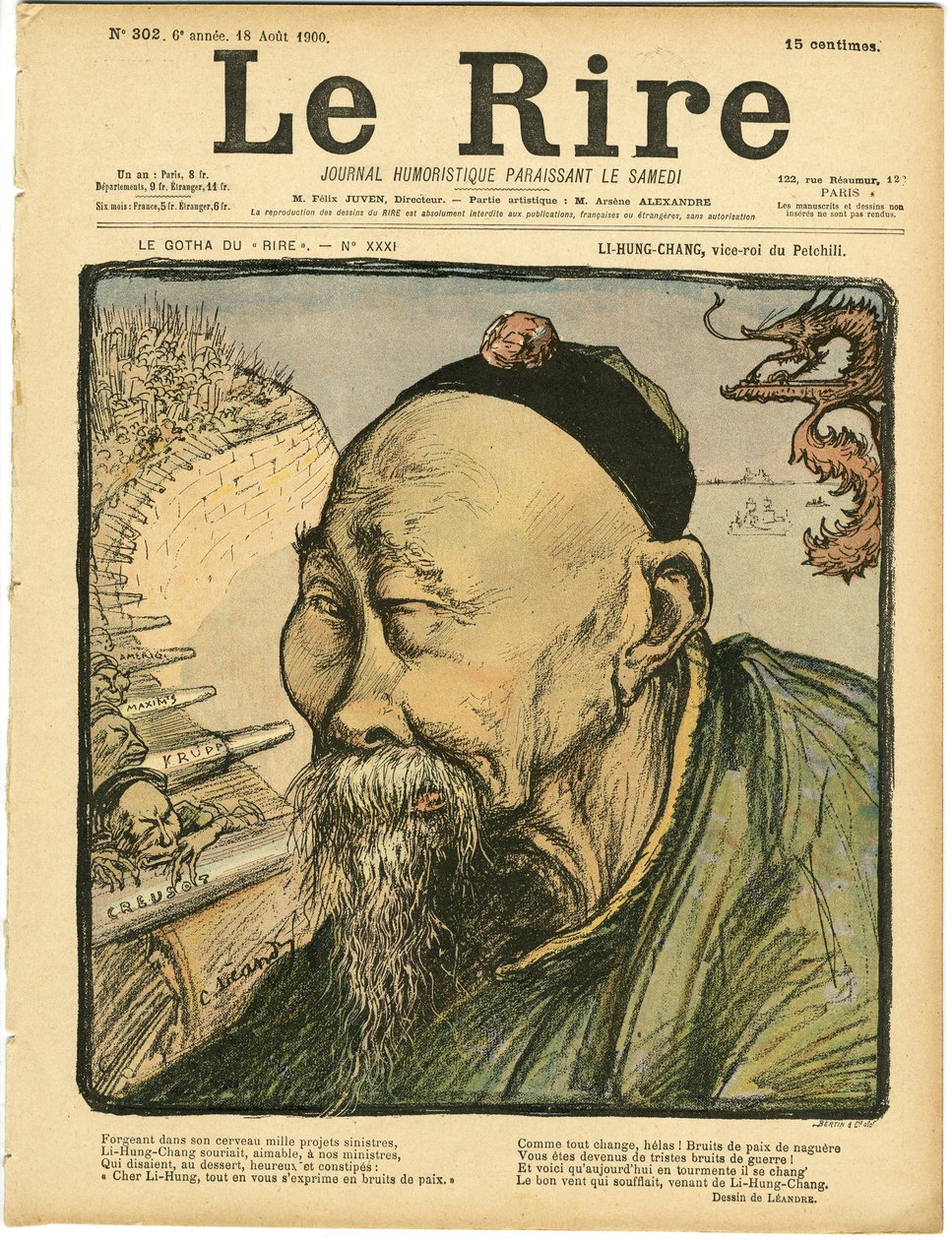 Ilustración de Charles Leandre (1862-1934) para la portada de Le Lire de Charles Leandre