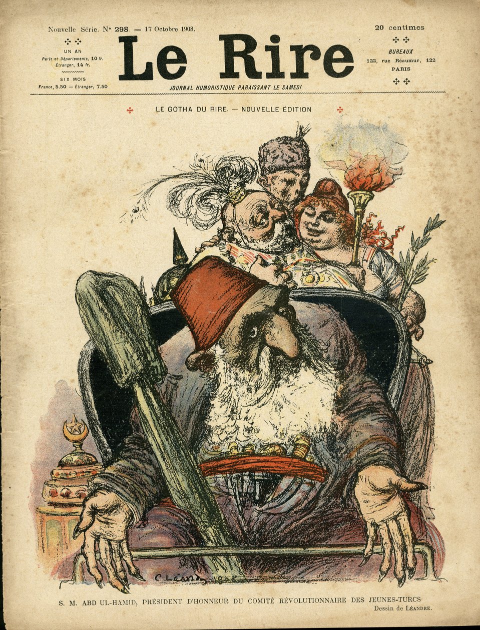 Ilustración de Charles Leandre (1862-1934) para la Portada de Le Rire de Charles Leandre