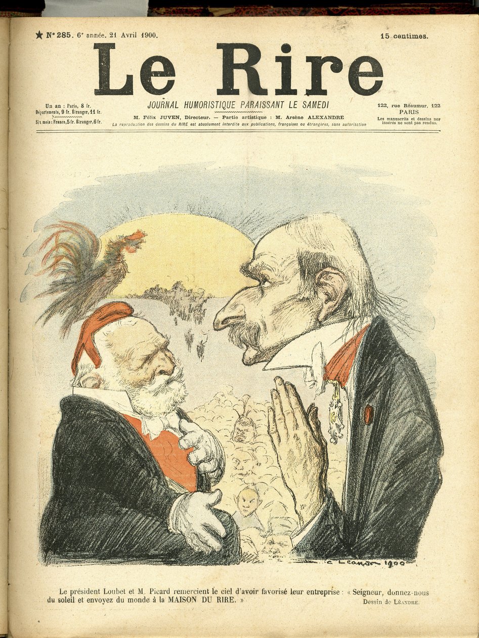 Ilustración de Charles Leandre (1862-1934) para la portada de Le Rire de Charles Leandre