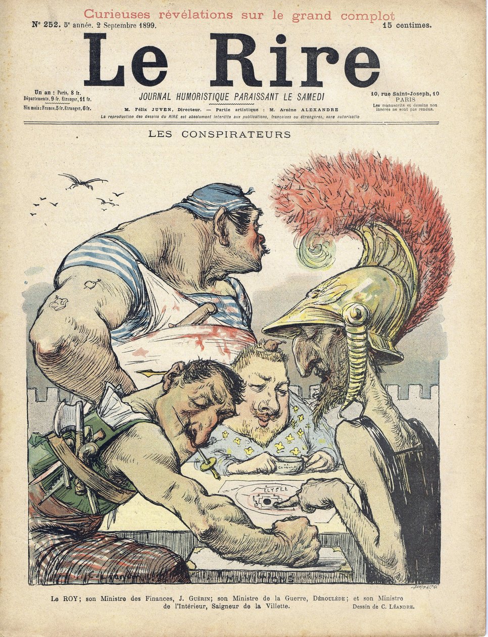 Ilustración de Charles Leandre (1862-1934) para la portada de Le Rire de Charles Leandre
