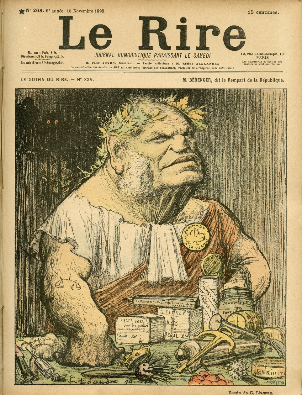 Ilustración de Charles Leandre (1862-1934) para la portada de Le Rire, No. 263 de Charles Leandre