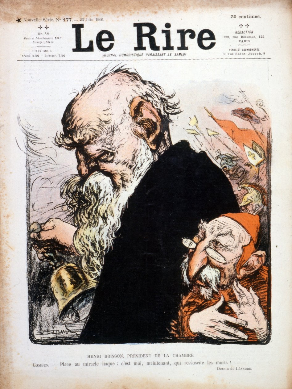 Ilustración satírica de Eugene Henri Brisson portada de Le Rire 1906 de Charles Leandre