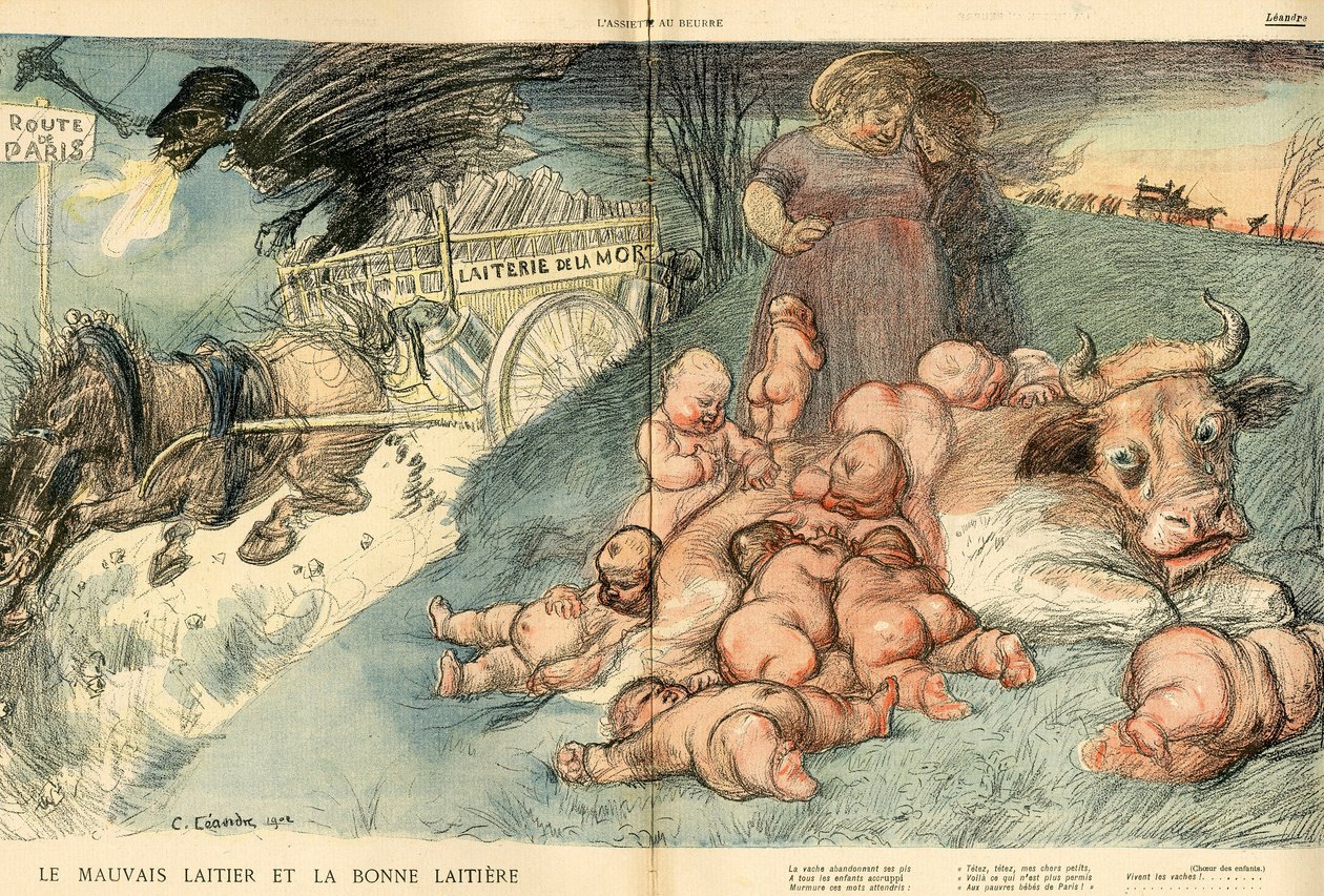 El Plato de Mantequilla, Satírico en Colores de Charles Leandre
