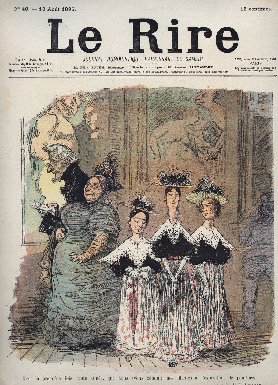 Esta es la primera vez, este año, que llevamos a nuestras chicas a la exposición de pintura - caricatura de Charles Leandre (1862-1934) en "Le Rire" del 10 de agosto de Charles Leandre