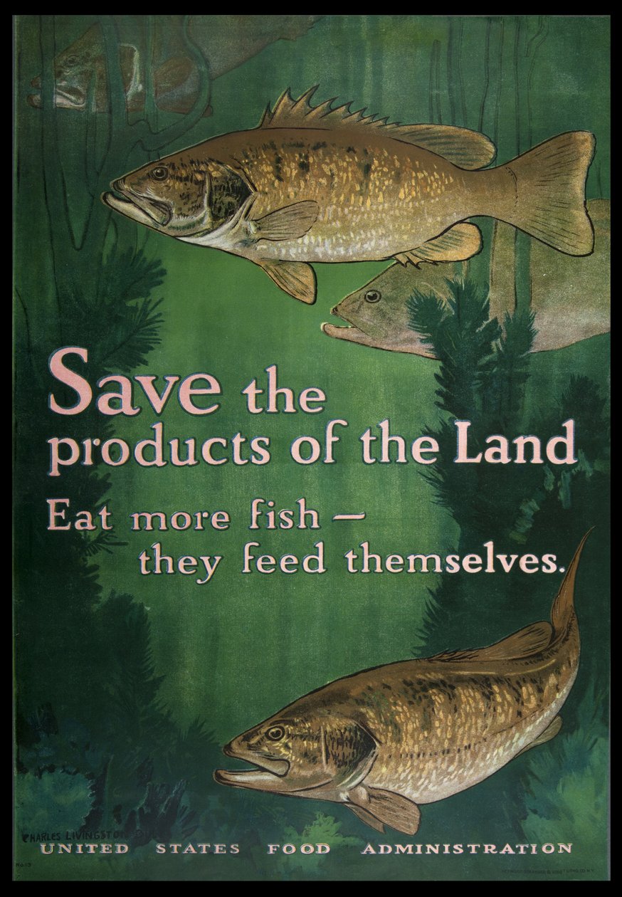 Salva los Productos de la Tierra, Come Más Pescado, 1914-18 de Charles Livingston Bull
